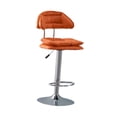 thumbnail image 2 of Silla de bar Taburete de bar moderno con reposapiés con respaldo Taburete de mostrador Taburete de bar para cocina Isla Comedor Hogar Cafetería Naranja, 2 of 8