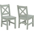 thumbnail image 5 of eHemco Solid Hard Wood X Back Kids Chair, Sage Green, Set of 2, 5 of 6