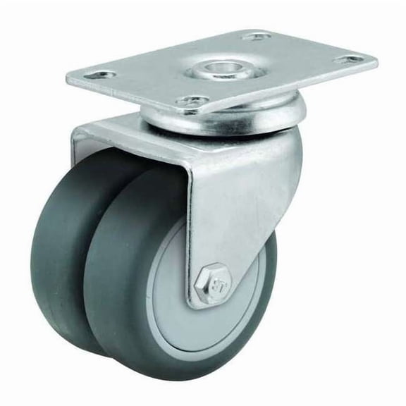 Colson Plate Caster,Swivel,Rubber,2 7/8"H DW02GRP100TLHK01