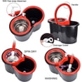 thumbnail image 2 of Spin Mop and Bucket with Wringer Set, 360° Microfiber Mop, Self-Wringing System, Telescopic Stainless Steel Handle, 3 Mop Heads, Dual-Chamber Bucket for Home Cleaning, 2 of 8