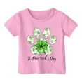 thumbnail image 3 of lnmuld Shirts for Easter Saint Patrick's Day Cute Round Neck Short Sleeve Tee for Girls Summer Casual Comfortable T-Shirt Size:3-4 Years, 3 of 4