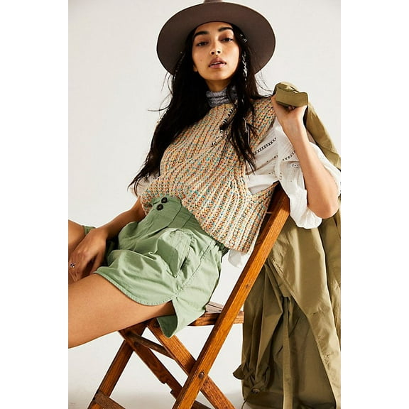 Free People Hoopla Sweater Vest Tropical Fruit Combo MD Women's 8-10