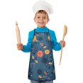 thumbnail image 2 of Pioneer Flower Floral Print Pattern Kids Aprons for Girls and Boys,Adjustable Neck Strap Toddler Aprons for Kids Cooking Baking, 2 of 7