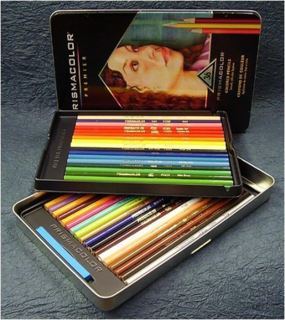 Prismacolor 36 Color Pencil Set in a Metal Tin Box, Sanford 92885