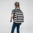 thumbnail image 5 of Naloa Black And White Stripes Print Lightweight DayBackpack Suitable for school, work, shopping, travel, etc., 5 of 5