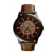 thumbnail image 1 of Fossil Townsman Reloj automático de acero inoxidable y cuero con tres manecillas esqueleto para hombre Color: Negro Marrón oscuro (Modelo: ME3155), 1 of 5