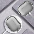 thumbnail image 2 of ELEHOLD for Airpods 2nd/1st Generation 2022 Case,Slim Fit Clear Transparent Kickstand Plastic Simple Shockproof Protective Case with Ring Keychain for Airpods 2nd/1st Generation 2022,Gray, 2 of 7