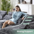 thumbnail image 4 of JONPONY 109" Cloud Sectional Sofa with Double Cushion Sleeper Chaise,Modern Comfy Boucle Couch with Waist Pillows for Living Room,Grey, 4 of 14