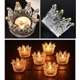 thumbnail image 2 of RV Juego de 6 portavelas votivas de cristal de corona para bodas, fiestas y decoración del hogar (puntas doradas) brillar  Electrónica, 2 of 5