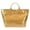 Brown, variant on Fashionable PVC and Kraft Paper Bag with Trendy Letter Print Top Handle Bags Spacious Handbag for Everyday Use