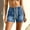 Blue, variant on PWPSG Womens Elastic Waist Denim Casual Shorts, Drawstring Waist with Back Patch Pocket, Washed Fabric for Everyday Outfits Blue XL