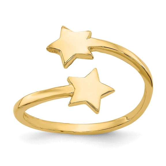 14K Yellow Gold Ring Band Toe Star