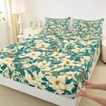 thumbnail image 3 of Feelyou Chic Flower Floral Full Size Sheets, Western Plant Botanical Bed Sheets, Simple French Fashion Sheet Sets, Breathable Home Decor, 4pcs, 3 of 7