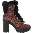 thumbnail image 6 of Jessica Simpson Mikah Leopard Pull-on Hiker Block Heel Lace up Combat Booties (Leopard, 5.5), 6 of 8