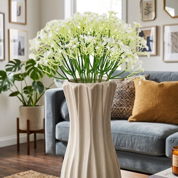 Flores artificiales de paniculata (Gypsophila) para decoración del hogar | Arreglos florales de seda realistas para mesas de salón | Decoración para oficinas o bodas, ideales para jarrones y ramos.