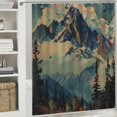 thumbnail image 6 of Shiartex Alaska Mountains Shower Curtain, Arctic Landscape Hiking Alaska Mountains Scenery in USA Wilderness, Cloth Fabric Bathroom Decor Set with Hooks 60x72, 6 of 7