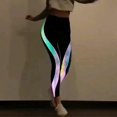 thumbnail image 3 of Leggings con rayas láser que brillan intensamente Pantalones Medias de levantamiento de glúteos de yoga para mujeres (Negro M) Ehuebsd Para estrenar, 3 of 7