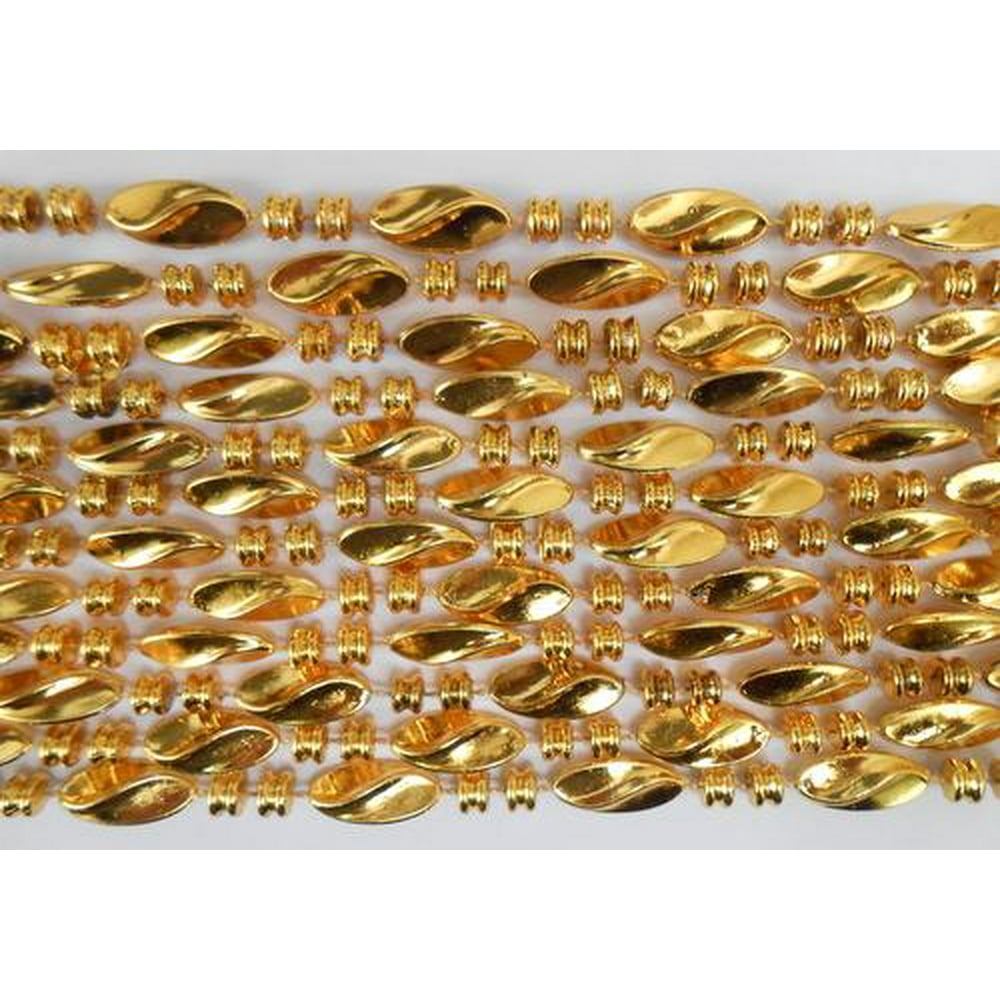 48" Swirl Metallic Gold Mardi Gras Beads (Dozen) - Walmart.com