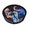 thumbnail image 2 of Characters My Hero Academia Round Coaster Set Of 6 Tabletop Protection Mats Leather Drink Cup Coasters Kitchen Coffee Decor, 2 of 8