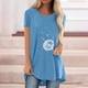 thumbnail image 3 of Mujeres moda Casual impresión camisas manga corta suelta Tee Tops túnica blusa Pompotops hfajkhk136272, 3 of 4