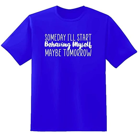 Redbarn Unisex Royal Blue Half Sleeves Cotton Someday I'll Start" Graphic T Shirt