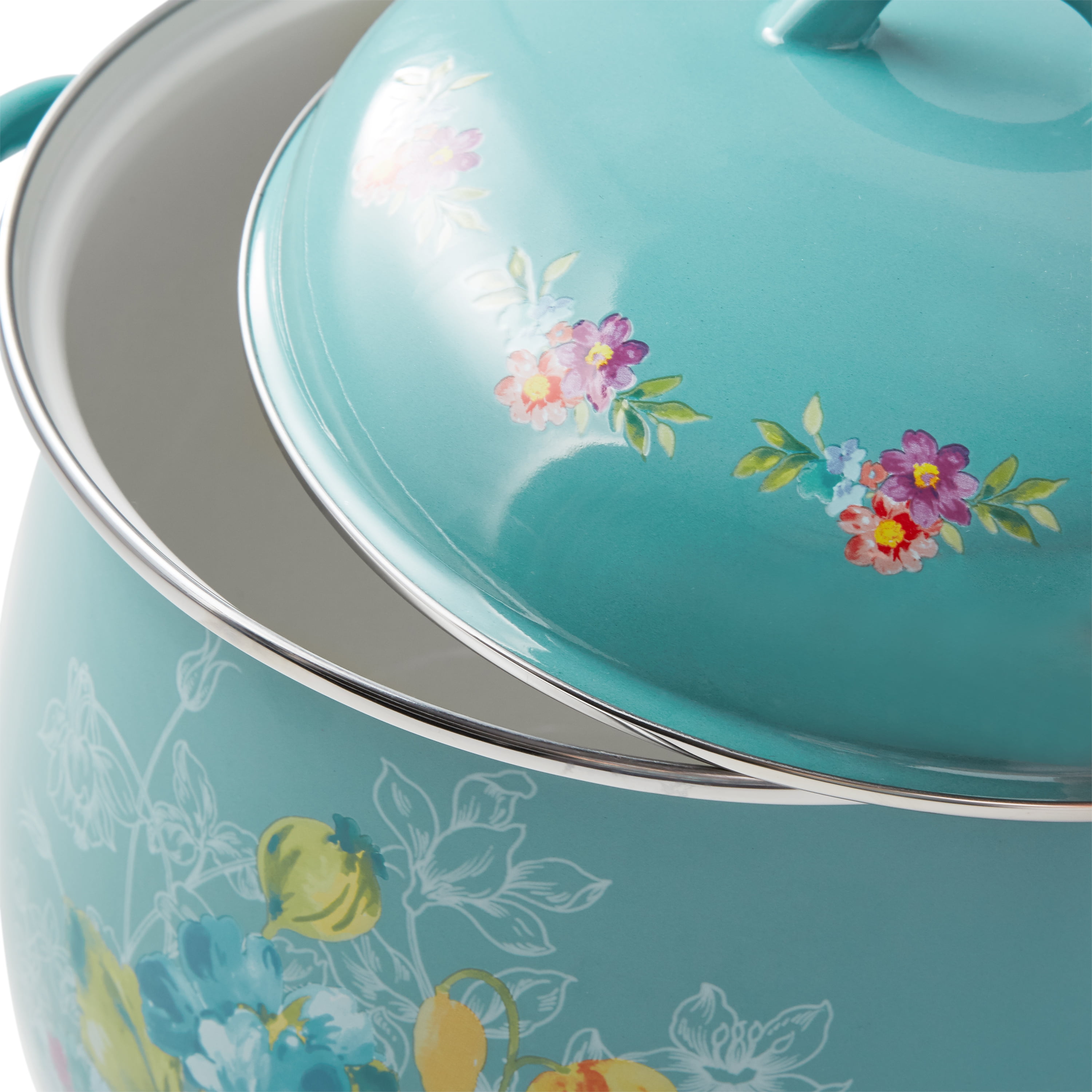 The Pioneer Woman Blooming Bouquet Enamel-on-Steel Grease Strainer, Size: 30 oz