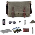 thumbnail image 3 of Bolsa de mensajero impermeable para hombre, bolsa de hombro de lona con cuerpo cruzado, bolsa de hombro para ordenador portátil F Feliz Sencillez, 3 of 5
