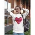 thumbnail image 2 of Heart In Building Block  Sweatshirt Women -Image by Shutterstock, Female Medium, 2 of 4
