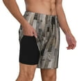 thumbnail image 3 of Haiem Wooden Texture Men'S Quick-Dry Swim Trunks: Comfortable Beach Shorts With Mesh Lining And Pockets - Ideal For Swimming And Sunbathing Medium, 3 of 9