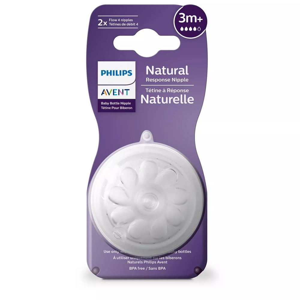Avent Natural 2 Variable Flow Teats 3 Months and