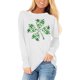 thumbnail image 4 of Xuyuer Women St. Patrick's Day Sweatshirts Shamrock Shirt Clover Printed Long Sleeve Irish Gift Casual Loose Fit Tops, 4 of 5