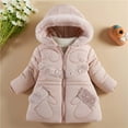 thumbnail image 2 of LIaqionyy Kids Girls Winter Dress Coats Fuzzy Hooded Plush Fleece Lined Jackets Windproof Waterproof Warm Outwear, 2 of 9