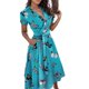 thumbnail image 1 of Vestido largo ajustado de mujer con estampado, cuello en V y encaje - Mezcla de poliéster, tallas S-XXL, diseño sin espalda para la playa o fiestas, 1 of 6