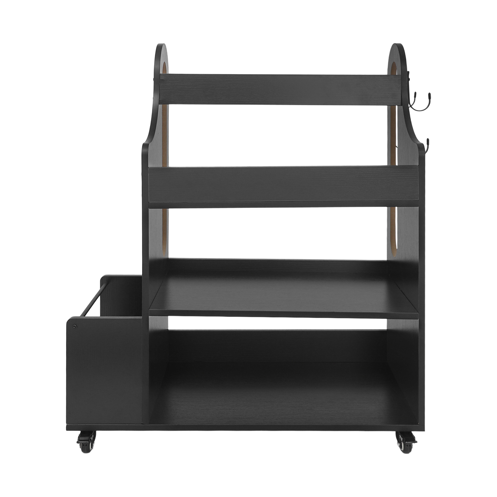 ToppiJoy Weight Rack for Dumbbells, Home Gym Storage Rack Yoga Mat Holder with Wheels and 4 Hooks, Workout Storage Weight Plate Stand, Each Tier Hold up 50lbs for Kettlebells, Foam Roller