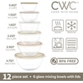 thumbnail image 4 of COOK WITH COLOR Glass Mixing Bowls with Lids for Baking and Meal Prep, 12-Piece, Brown, 4 of 7
