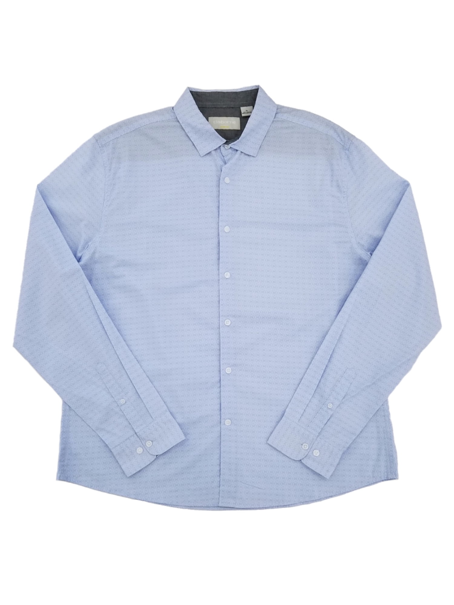 Download Claiborne - Mens Oxford Blue Print Slimfit Stretch No Tuck ...