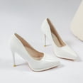 thumbnail image 5 of Xfvqtps Womens Pumps Classic Pointed Toe Patent Leather Heels Dress Stilettos for Wedding Party Office Wear Slender Heel, 5 of 9