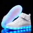 thumbnail image 3 of YAZI Kids LED Light up Shoes USB Charging Flashing Light Up High-top Sneakers for Boys and Girls Child Unisex, 3 of 10