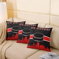thumbnail image 4 of Ice Hockey Throw Pillow Covers Pack of 2 Kids Sports Event Pillow Covers 18x18 Inch Hockey Player Cushion Covers Room Decor Winter Sports Hockey Puck Decorative Pillow Covers, Red Black, 4 of 6