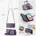 thumbnail image 2 of Allytechgroup iPhone 12 Mini Wallet Case with Shoulder Strap, Strap Wrist, Zipper Pocket, Cards Slots, RFID Blocking Shockproof Bumper Mini Carring Bag Phone Case for Apple iPhone 12 Mini,Purple, 2 of 9