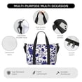 thumbnail image 3 of Travel Duffle Bag Blue And White Porcelain Travel Tote Bags Carry on Luggage Waterproof Weekender Bags with Top Handle Adjustable Shoulde Strap for Travel Gym, 3 of 5