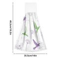 thumbnail image 6 of Yayeee Kitchen Hanging Hand Towels Set of 2 with Loop Bathroom Absorbent Tie Towel, Purple Birds, 6 of 7
