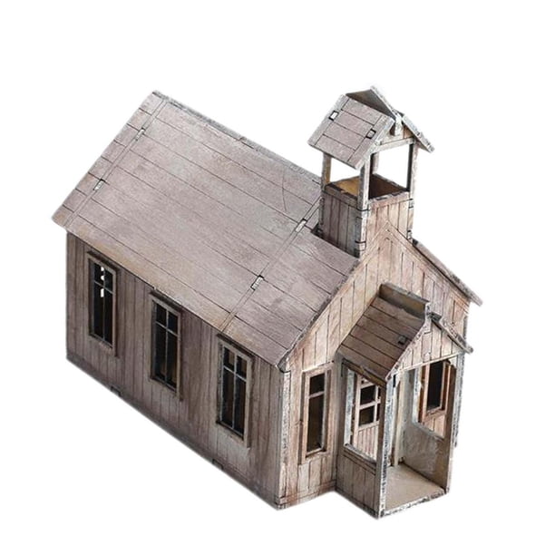 1:72 Kits de modelos de construcción, escena de arquitectura de iglesia, colección de adornos DIY sin montar para mesa de arena, modelo de
