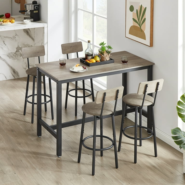 Gray pub table and chairs deals