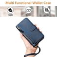 thumbnail image 5 of Case for OnePlus Nord CE 2 Lite Zipper Wallet Flip Cover with Card Holder, Photo Frame, Kickstand & Lanyard, PU Leather Blue, 5 of 5