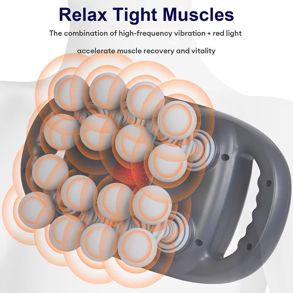 Percussion Massage Gun with 16 Heads – Handheld Deep Tissue Muscle Massager, 5-Speed, Rechargeable, Portable Full Body Recovery for Back, Legs & Shoulders