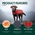 thumbnail image 4 of Kuoser Reversible Dog Coat Adjustable British Style Plaid Pet Jacket, Waterproof and Windproof, Bright Red, S, 4 of 8