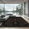 thumbnail image 2 of ODIKA 8'x10' Washable Area Rug Black Gold Celestial Compass Botanical Motifs Elegant Geometric Stars Moon for Living Room, Under Sectional, Family , Durable, Non-Slip, 2 of 7