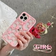 thumbnail image 4 of Compatible with iPhone 14 Pro Max Hollow Case Stars Moon Pattern Cute Fashion Unique Bling Glossy Heat Dissipation Cool Shockproof Protection Cover for Women Girls Pink, 4 of 9