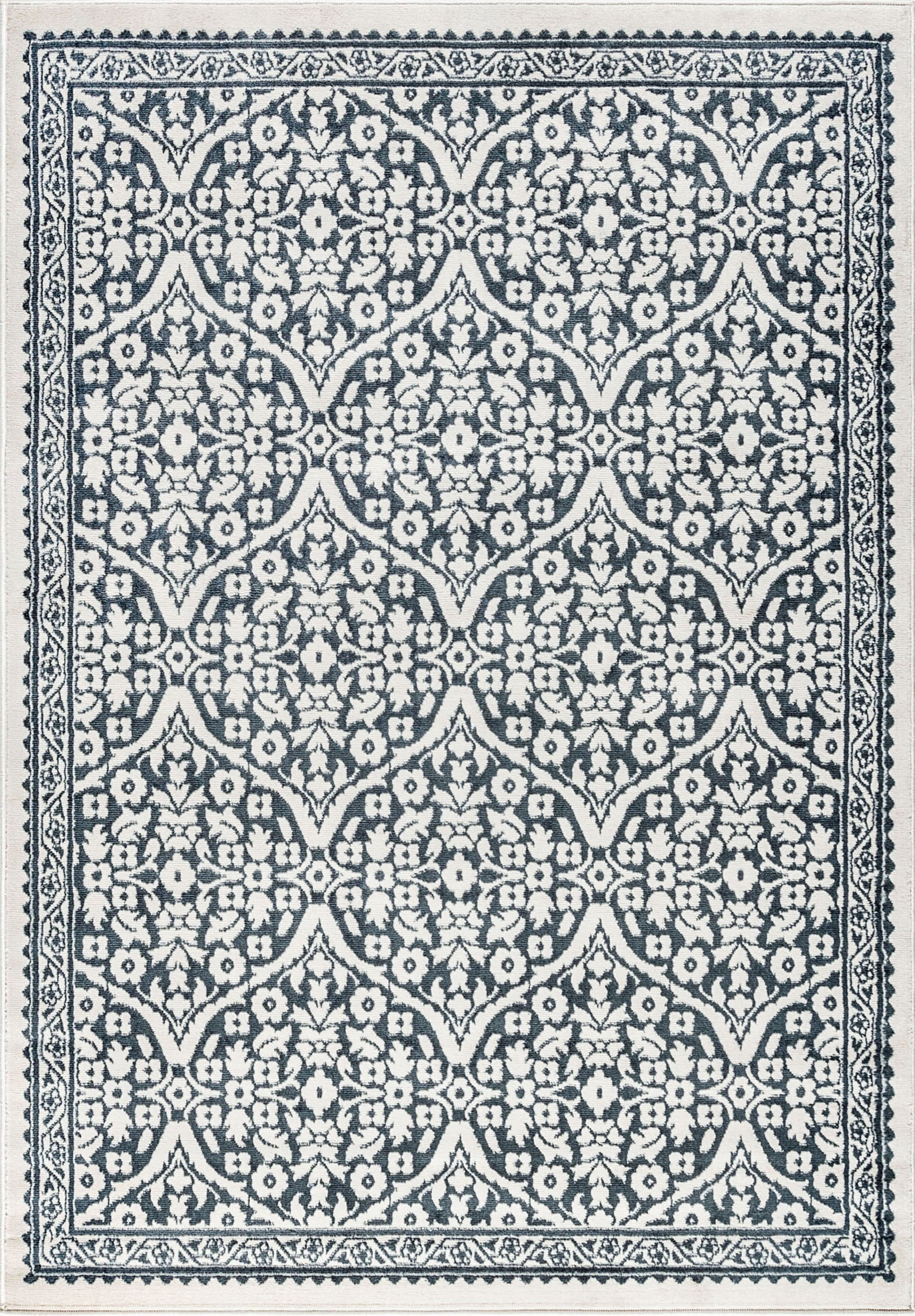 Madison Traditional 5' x 7' Gray Polypropylene Indoor Area Rug
